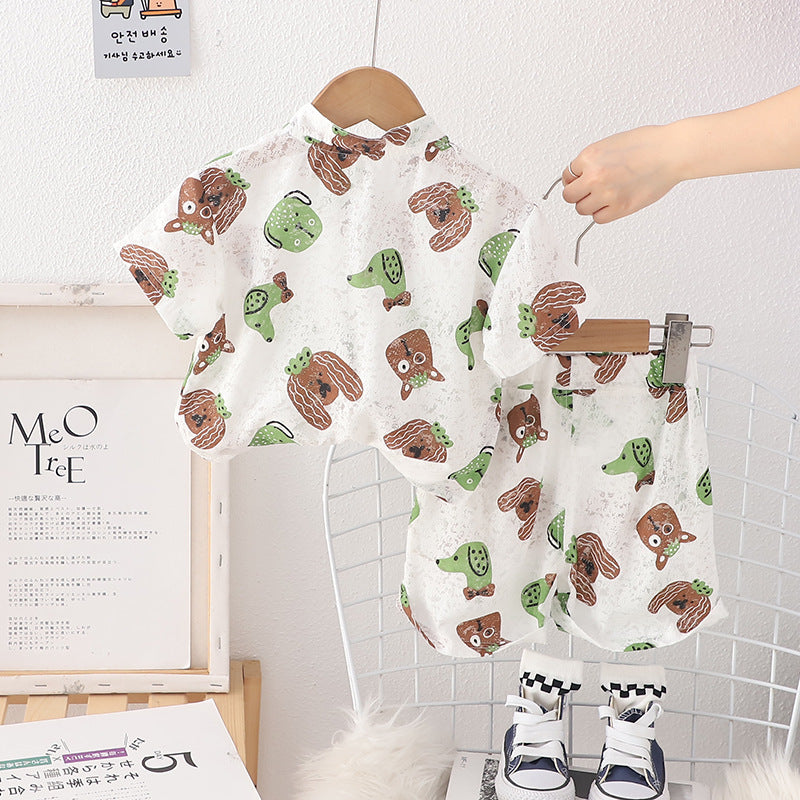 Boys Printed T-shirt with Shorts