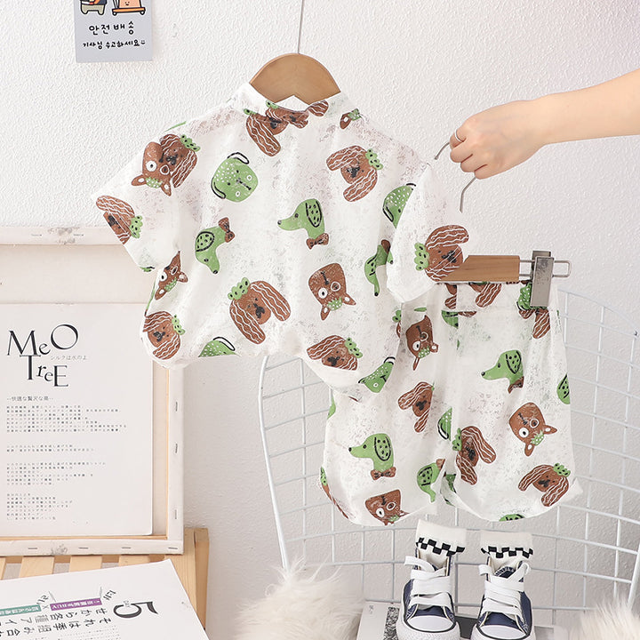 Boys Printed T-shirt with Shorts