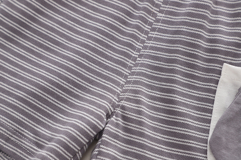 Boys White & Black Striped Shirt with Shorts