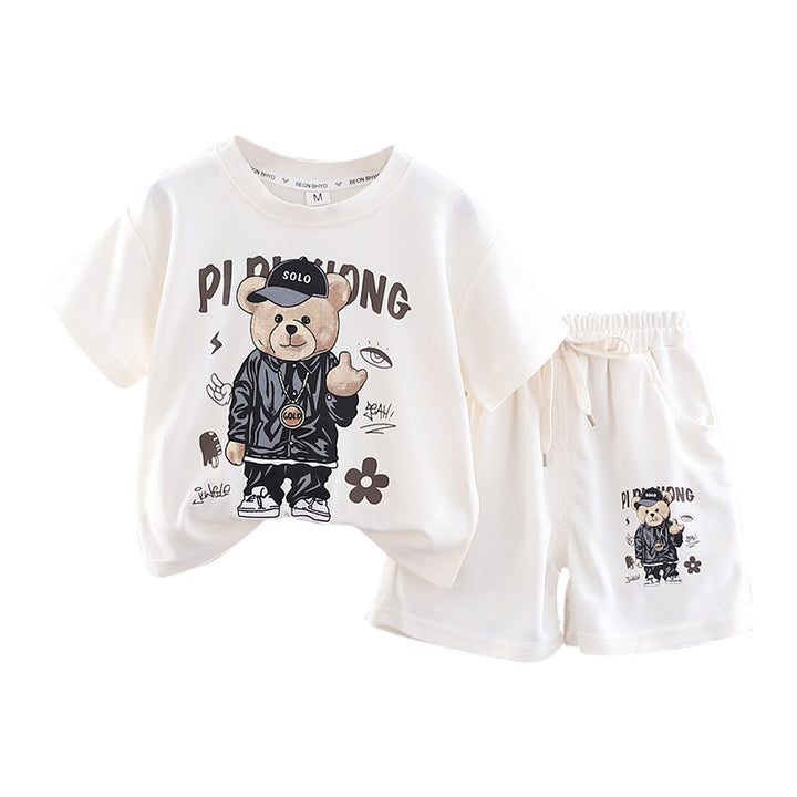 Boys Printed Pure Cotton T-shirt with Shorts