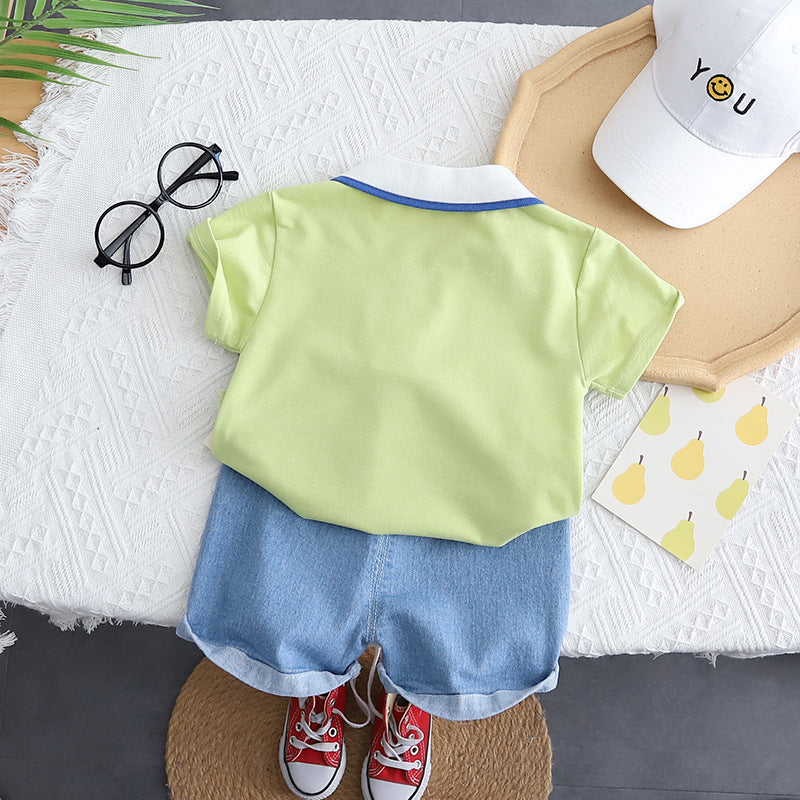 Boys Printed Pure Cotton T-shirt with Shorts