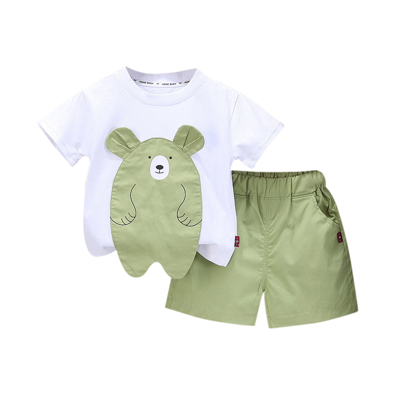 Boys Printed Pure Cotton T-shirt with Shorts
