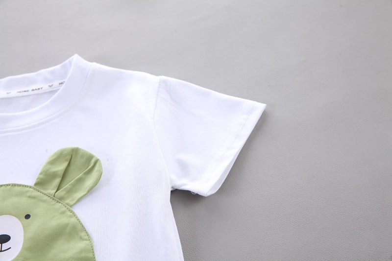 Boys Printed Pure Cotton T-shirt with Shorts