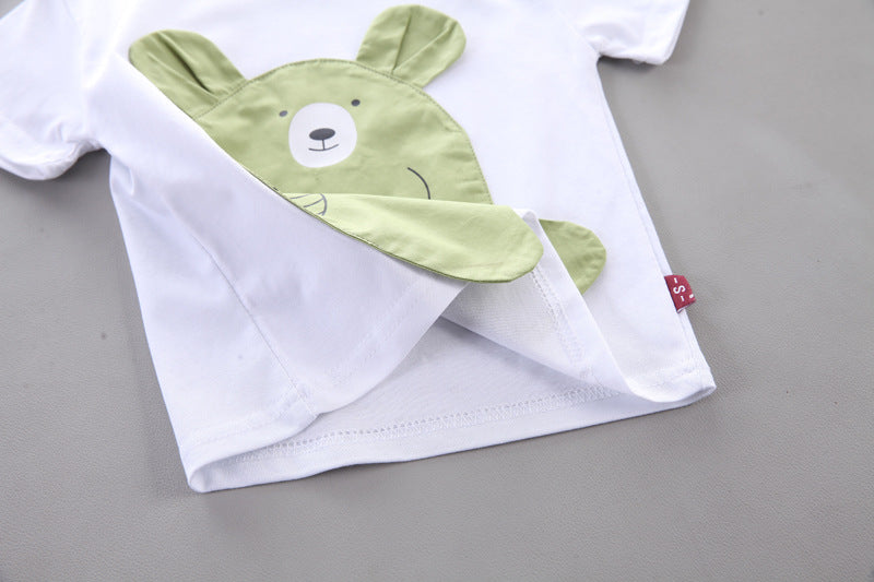 Boys Printed Pure Cotton T-shirt with Shorts