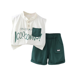 Boys Printed T-shirt with Shorts