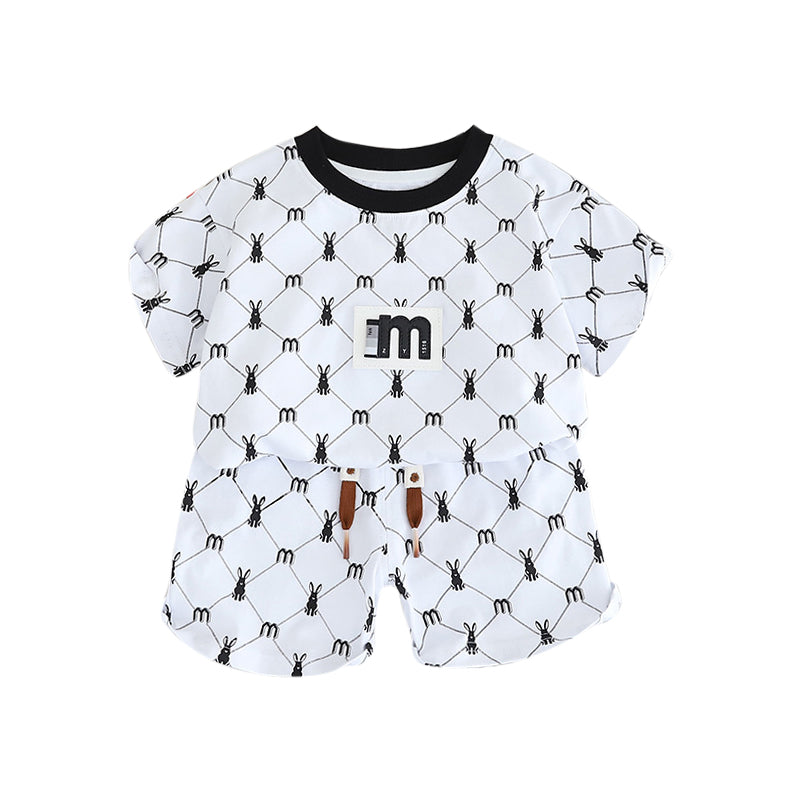 Boys Printed T-shirt with Shorts