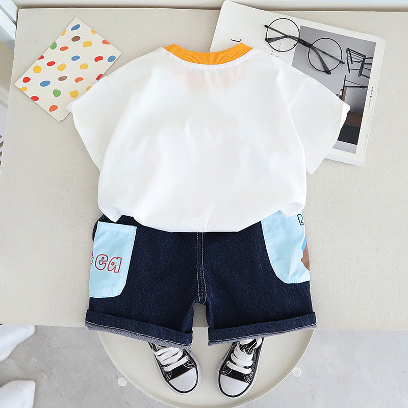 Boys Printed T-shirt with Shorts