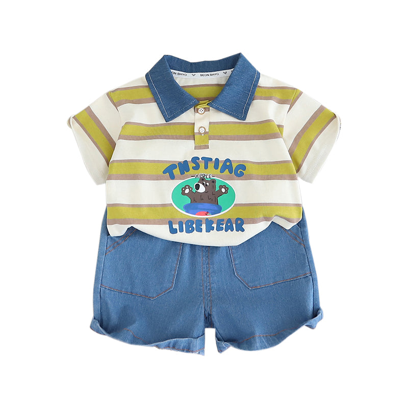 Boys Striped Shirt with Shorts