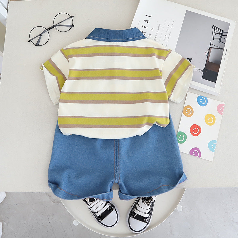 Boys Striped Shirt with Shorts