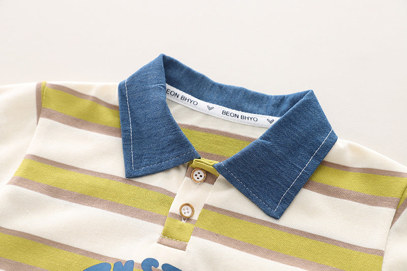 Boys Striped Shirt with Shorts