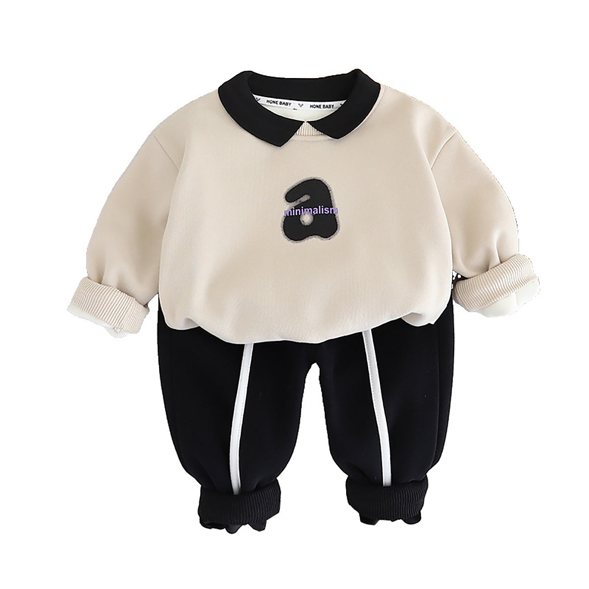 Boys Peter Pan Collar Long Sleeves Sweatshirt With Jogger