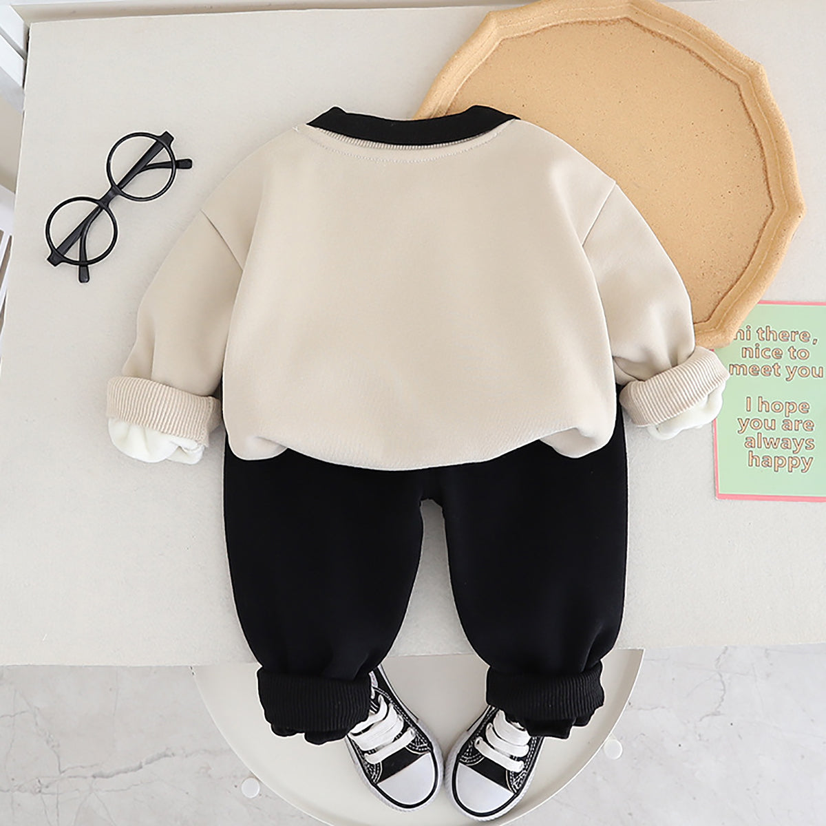 Boys Peter Pan Collar Long Sleeves Sweatshirt With Jogger