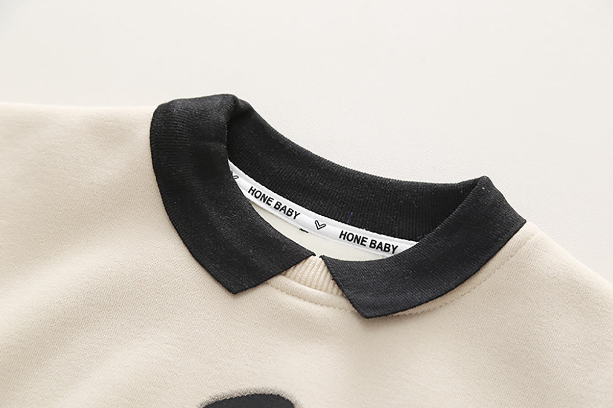 Boys Peter Pan Collar Long Sleeves Sweatshirt With Jogger