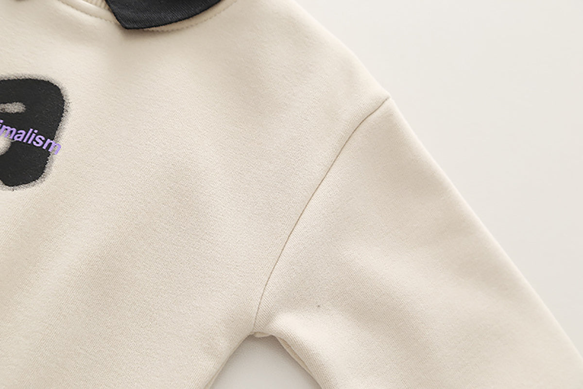 Boys Peter Pan Collar Long Sleeves Sweatshirt With Jogger