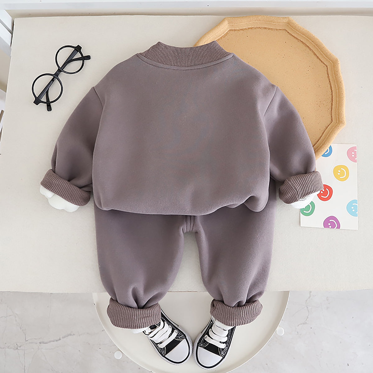 Boys Grey & White Printed Sweatshirt & Joggers