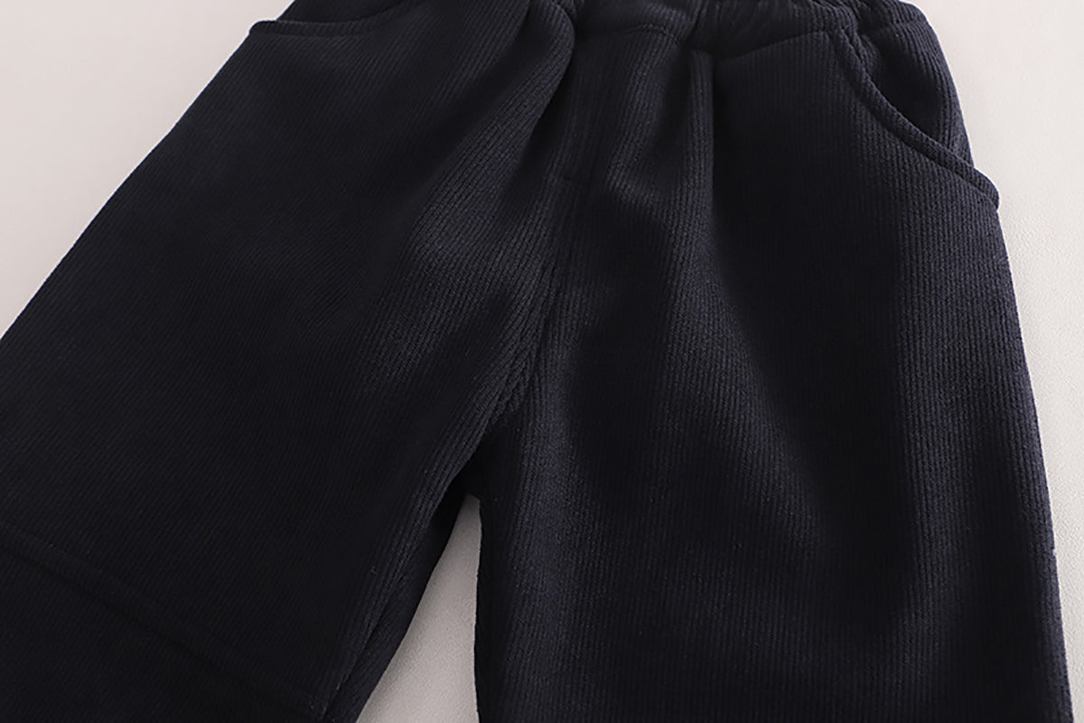 Boys Striped Polo Collar Long Sleeves Sweatshirt With Jogger