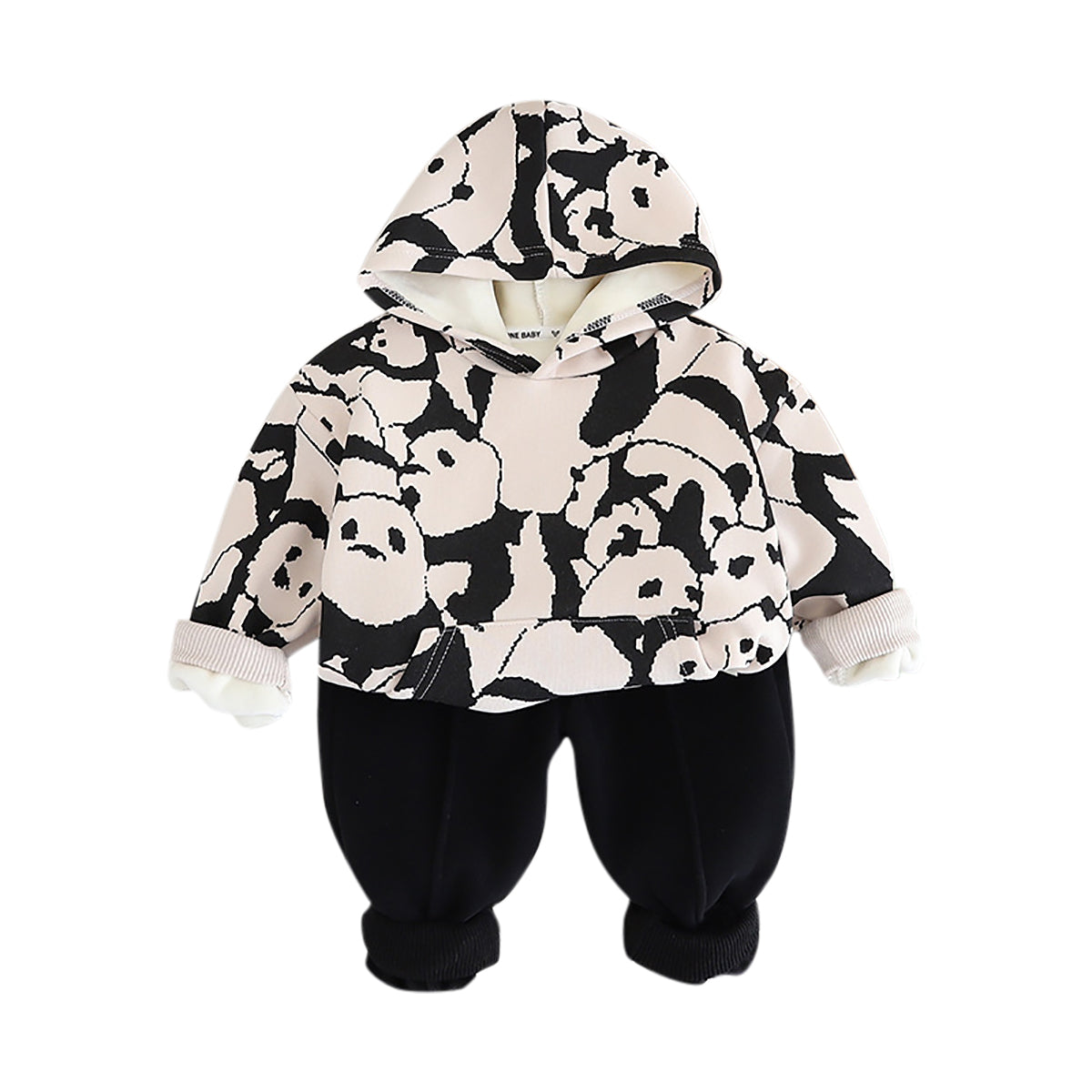 Boys Printed Hooded Long Sleeves Sweatshirt With Pyjamas