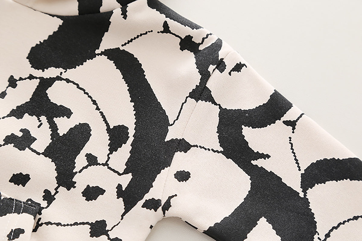 Boys Printed Hooded Long Sleeves Sweatshirt With Pyjamas