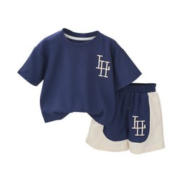 Boys Blue & White Shirt with Shorts