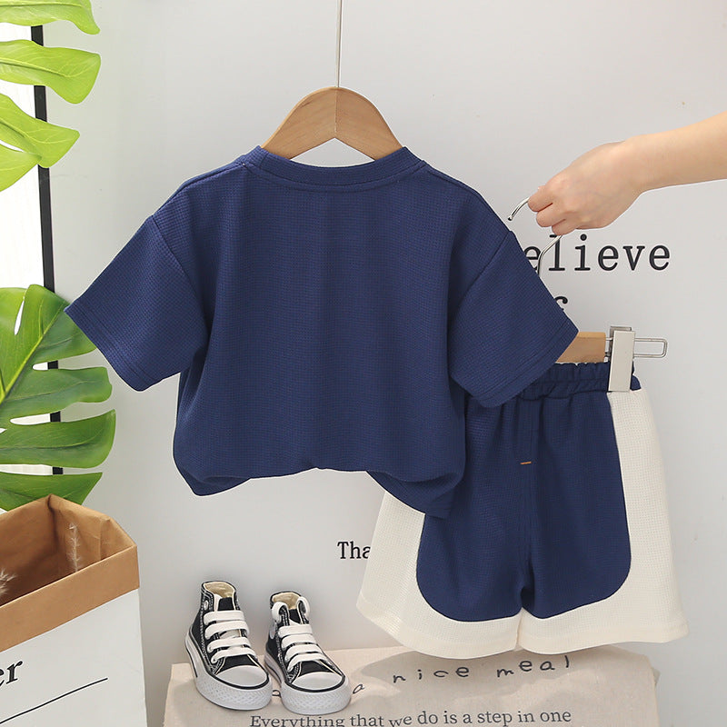 Boys Blue & White Shirt with Shorts
