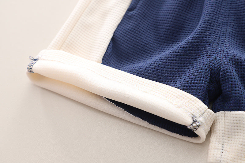 Boys Blue & White Shirt with Shorts