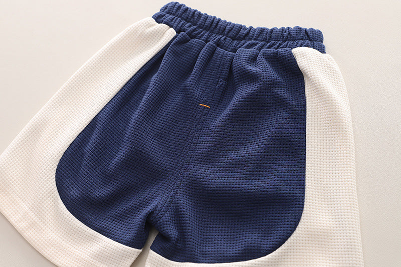 Boys Blue & White Shirt with Shorts