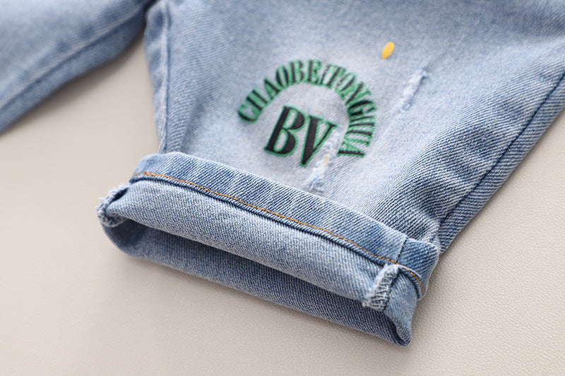 Boys Yellow & Blue Printed Shirt with Shorts