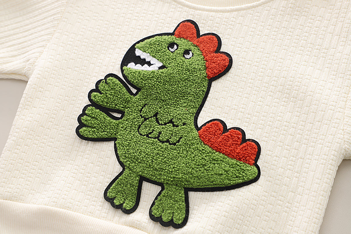 Boys Embroidered Round Neck Long Sleeves Sweatshirt With Jogger