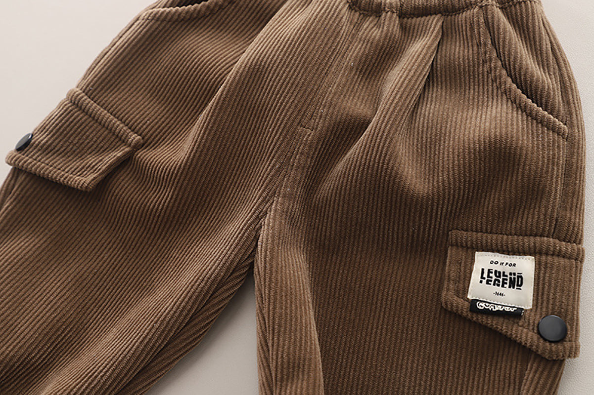 Boys Brown & Off White Colourblocked T-shirt with Pyjamas