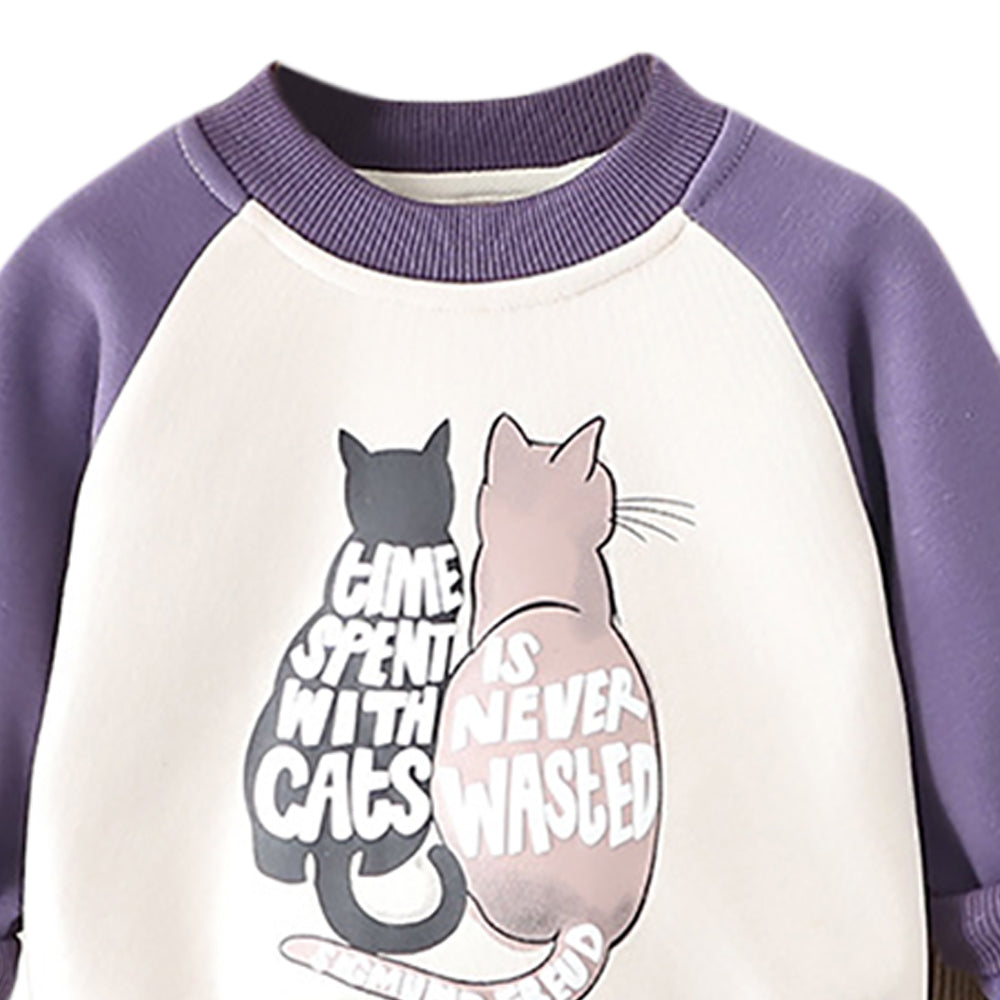Boys Colourblocked Round Neck Long Sleeves Sweatshirt With Jogger