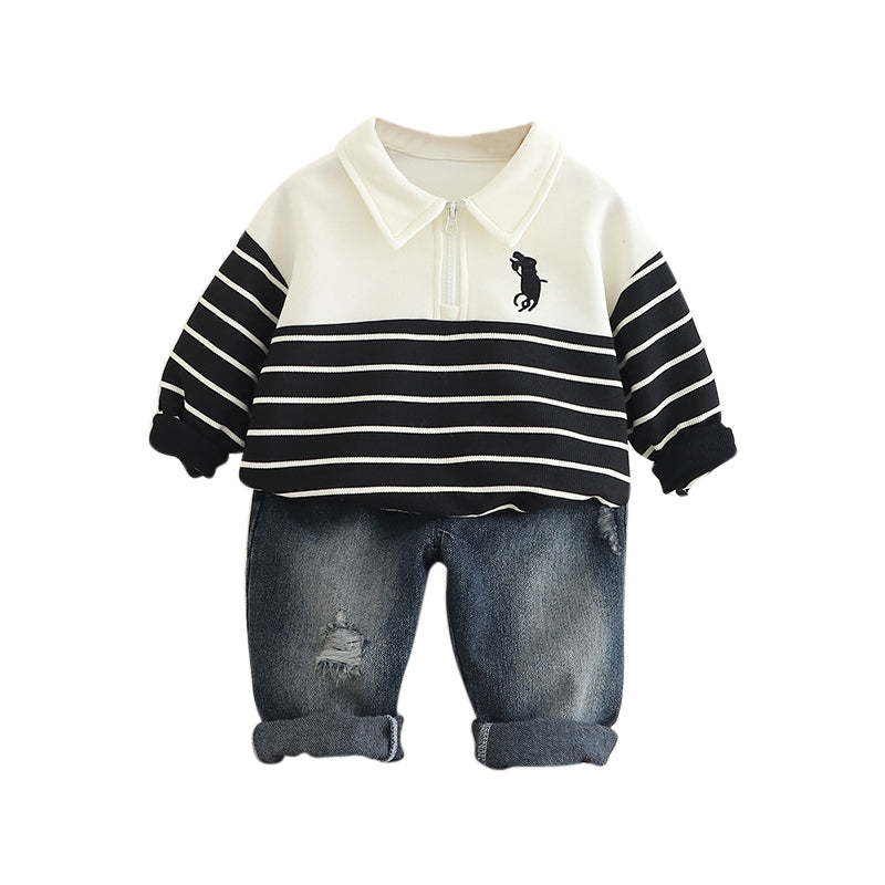 Boys Striped Sweatshirt With Trousers