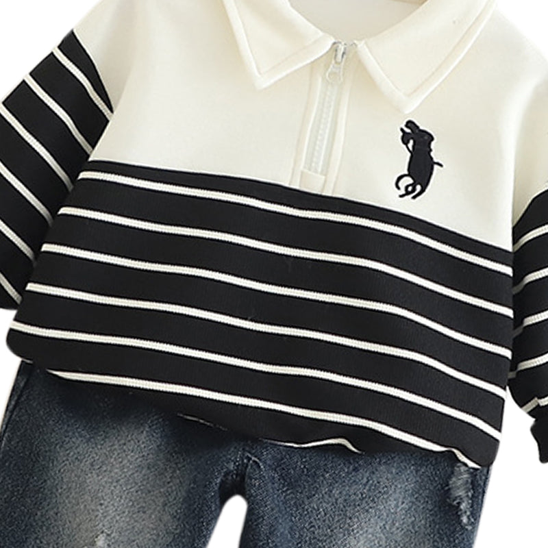 Boys Striped Sweatshirt With Trousers