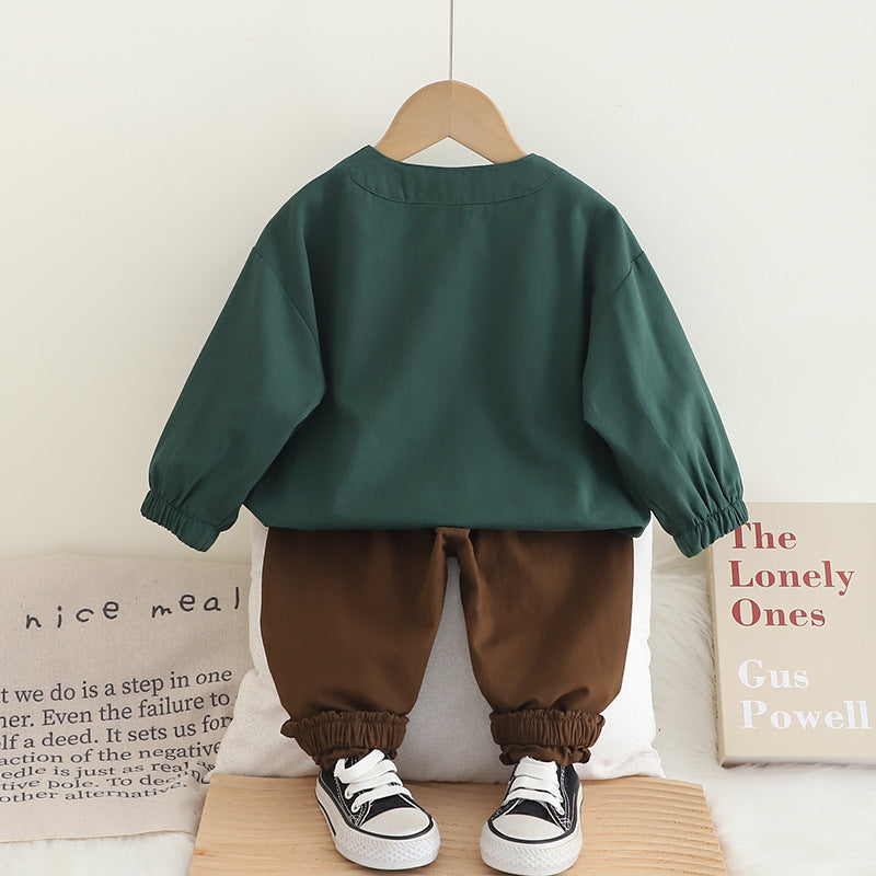 Boys Colourblocked Round Neck T-Shirt With Jogger