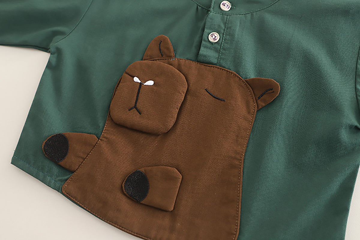 Boys Colourblocked Round Neck T-Shirt With Jogger
