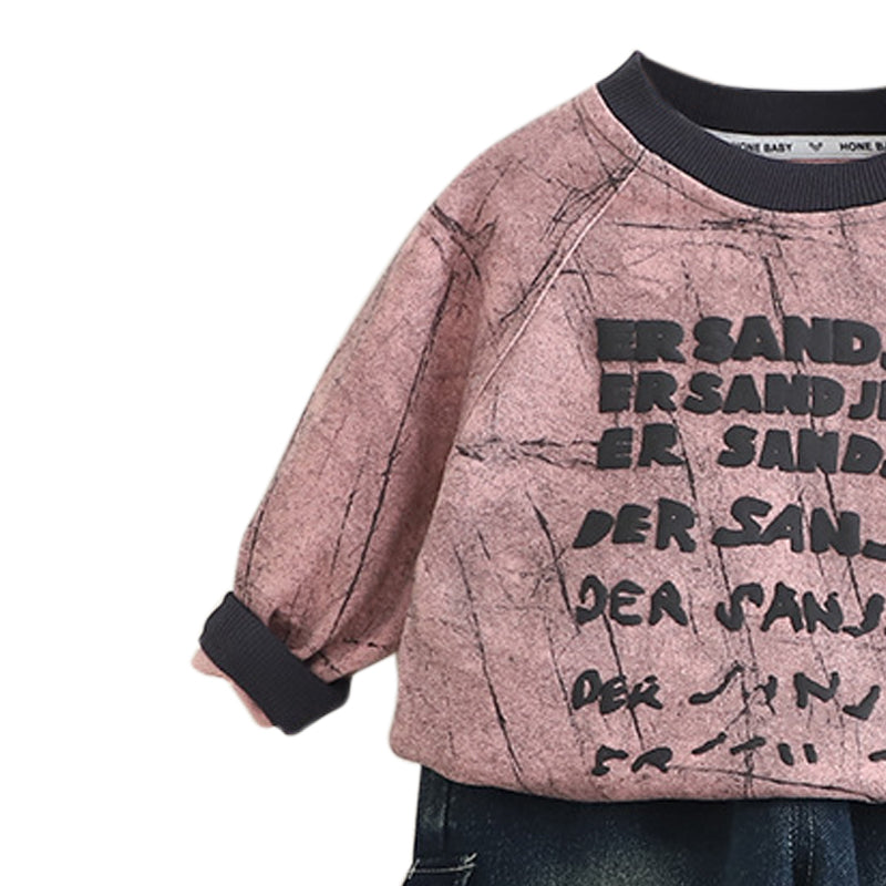 Boys Printed Sweatshirt With Trousers