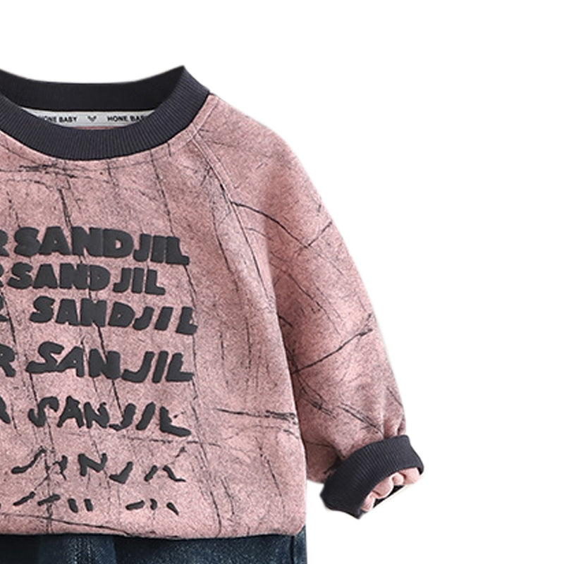 Boys Printed Sweatshirt With Trousers