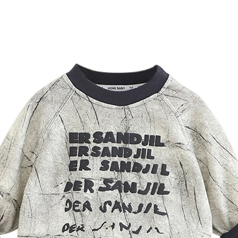 Boys Printed Round Neck Sweatshirt With Jogger
