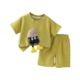 Boys Printed Pure Cotton T-shirt with Shorts