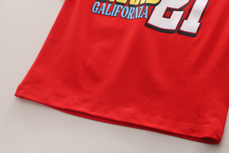 Boys Typography Printed Short Sleeves T-shirt with Shorts