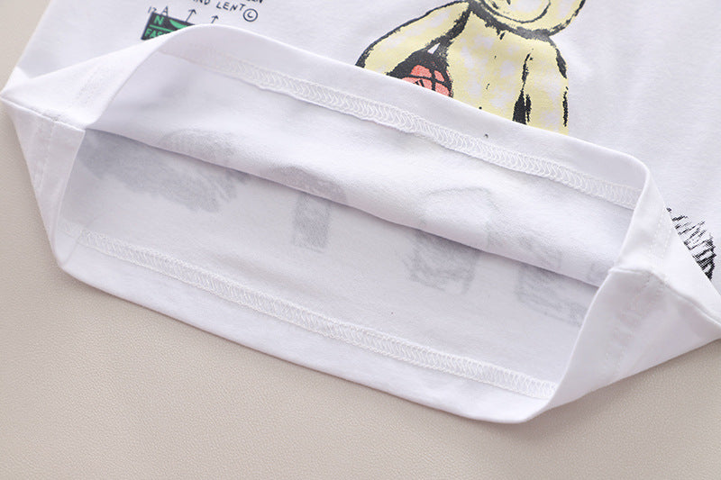 Boys Printed Round Neck Short Sleeves T-shirt with Shorts