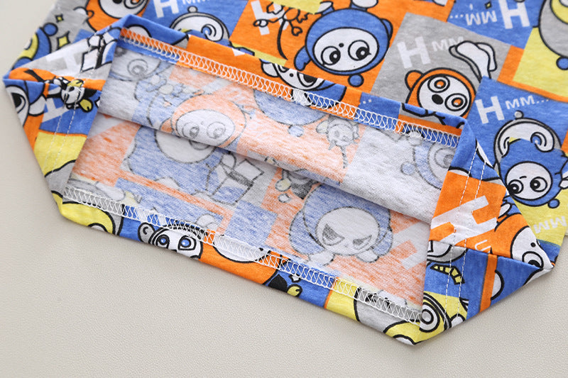 Boys Conversational Printed Round Neck T-shirt with Shorts