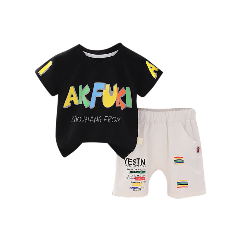Boys Printed T-shirt with Shorts