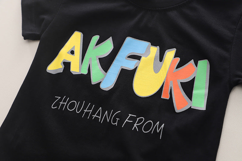 Boys Printed T-shirt with Shorts