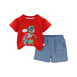 Boys Printed T-shirt with Shorts