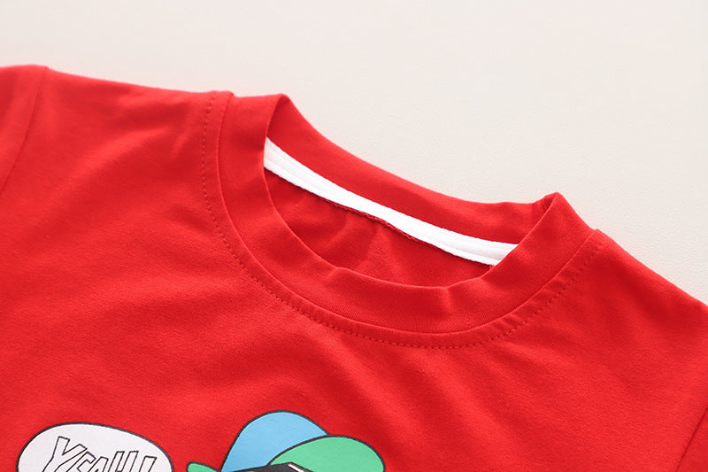 Boys Printed T-shirt with Shorts