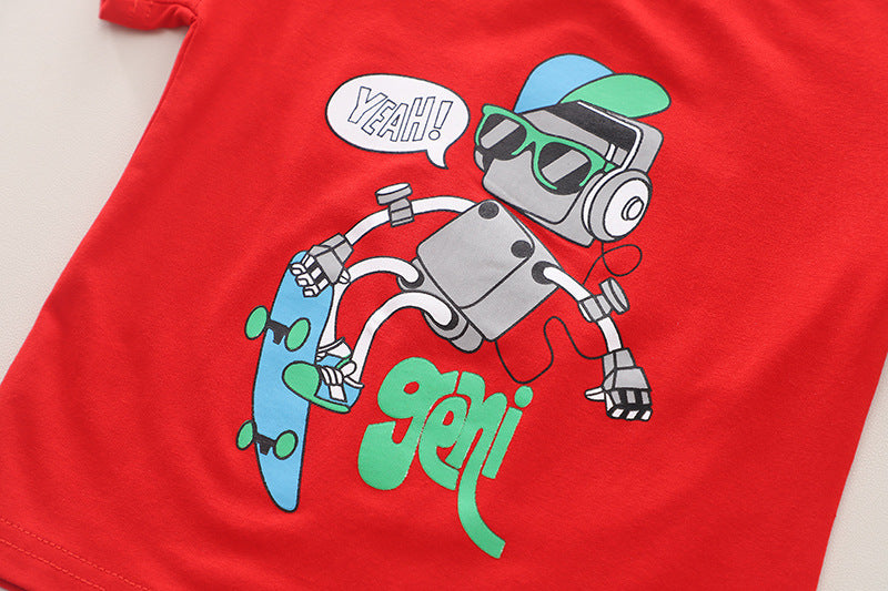 Boys Printed T-shirt with Shorts