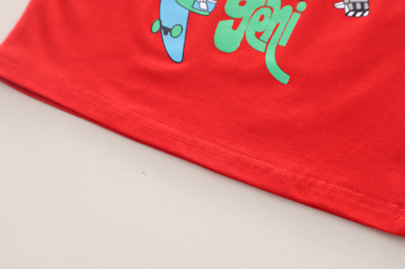 Boys Printed T-shirt with Shorts
