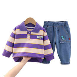 Boys Striped T-shirt with Trousers