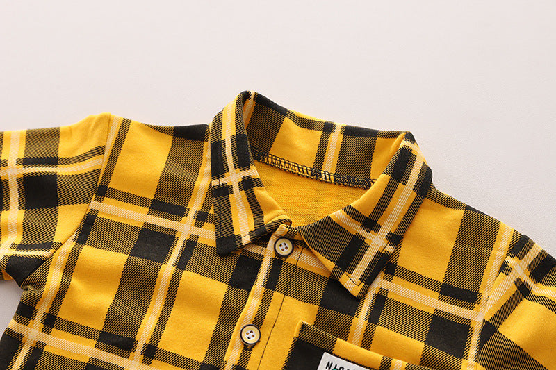 Boys Checked Pure Cotton Shirt with Trousers