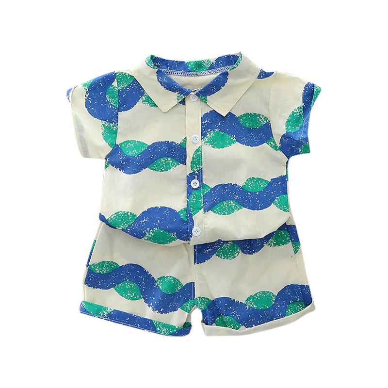 Boys Printed Pure Cotton Shirt with Shorts
